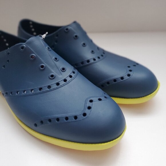 NEW BIION Men's Golf Shoes Oxford Spikeless Blue Yellow Resortwear Outdoor Shoes - Picture 3 of 10